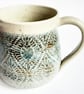 Mug - Hand Thrown Stoneware Ceramic Blue Glazed Mug 