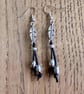 Leather Earrings, Silver Feather Boho Earrings Dainty Gift For Women - Image 2