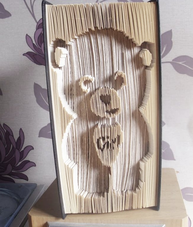 GIRL Bear CUT & FOLD or COMBI Book Folding Pattern - EMAILED PDF PATTERN