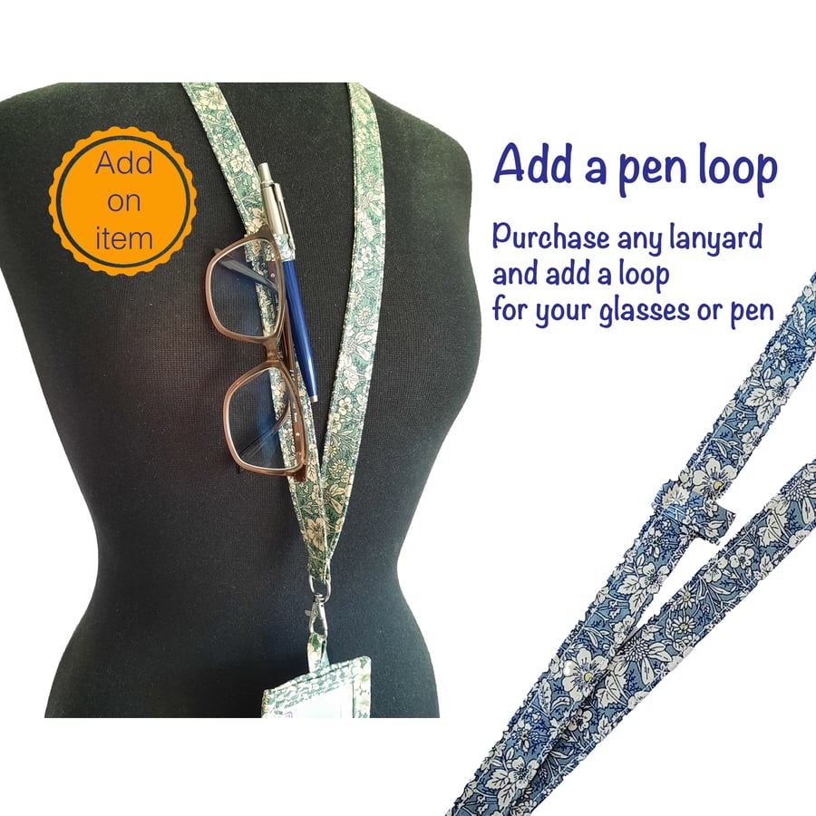 Pen Lanyard, Glasses Holder - Add on item for any of my Lanyards