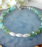 Puka Shell Beads & Pearl Bracelet