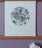 'Blooms with Love', Linocut Print on Shiramine Select Paper