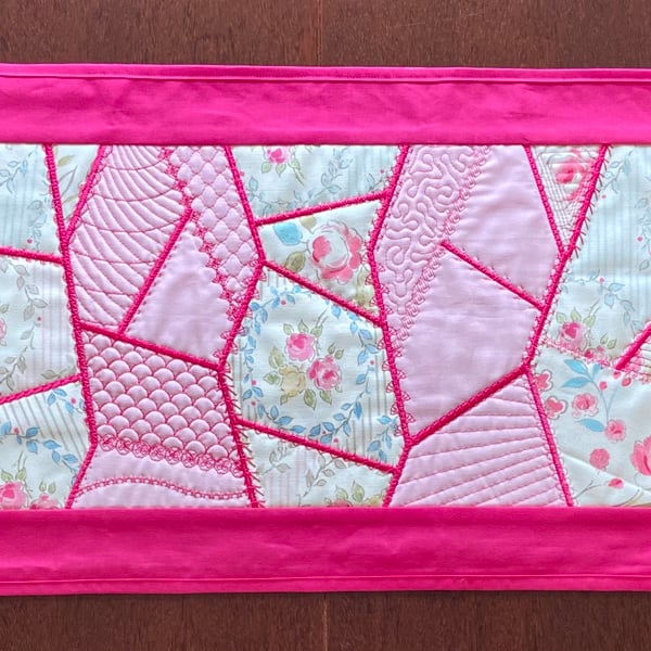 PRETTY in PINK Embroidered Buffet Table Runner 