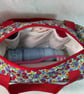 Large wash bag in Liberty cotton, floral toiletries bag with handles and pocket. - Image 3