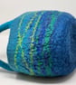 Large Blue Felt Basket with Cord Grab Handles - Image 8