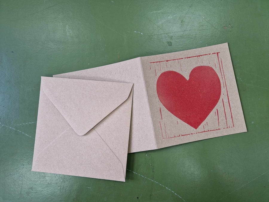Love heart card. 5x5 inch with envelope.