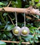 Sterling silver and green pearl earrings - Image 3