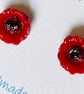 Fused Glass Poppy Earrings  - Image 4
