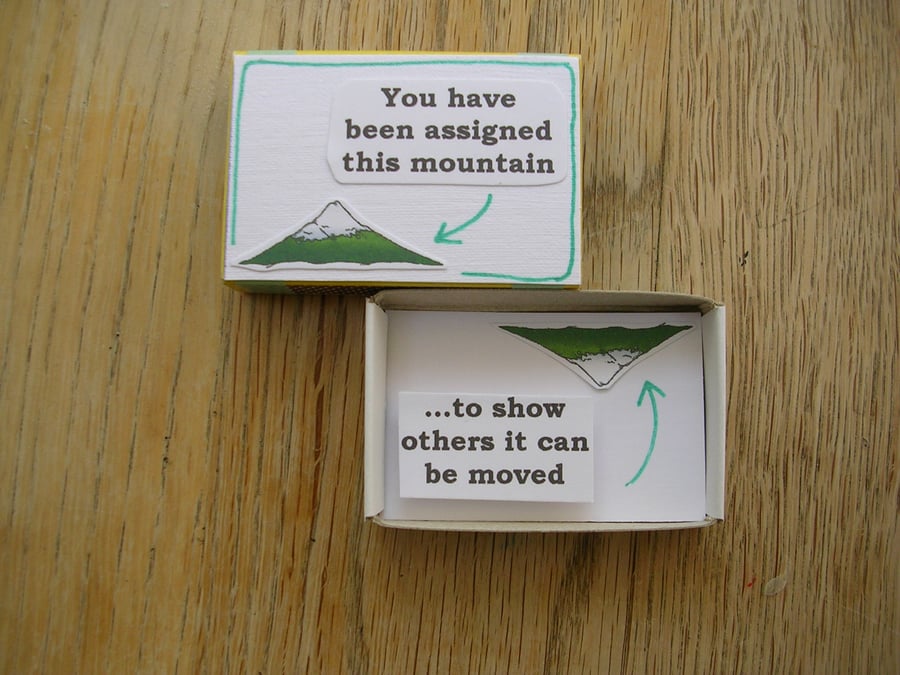 Moving Mountains Inspirational Matchbox Message