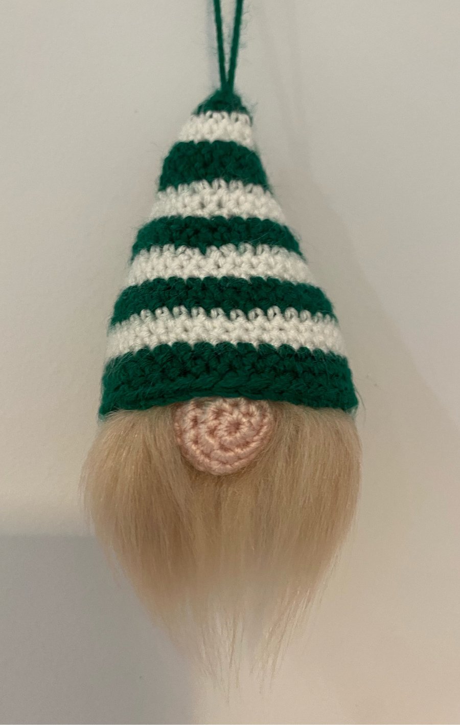 Christmas gonk ornament green and white