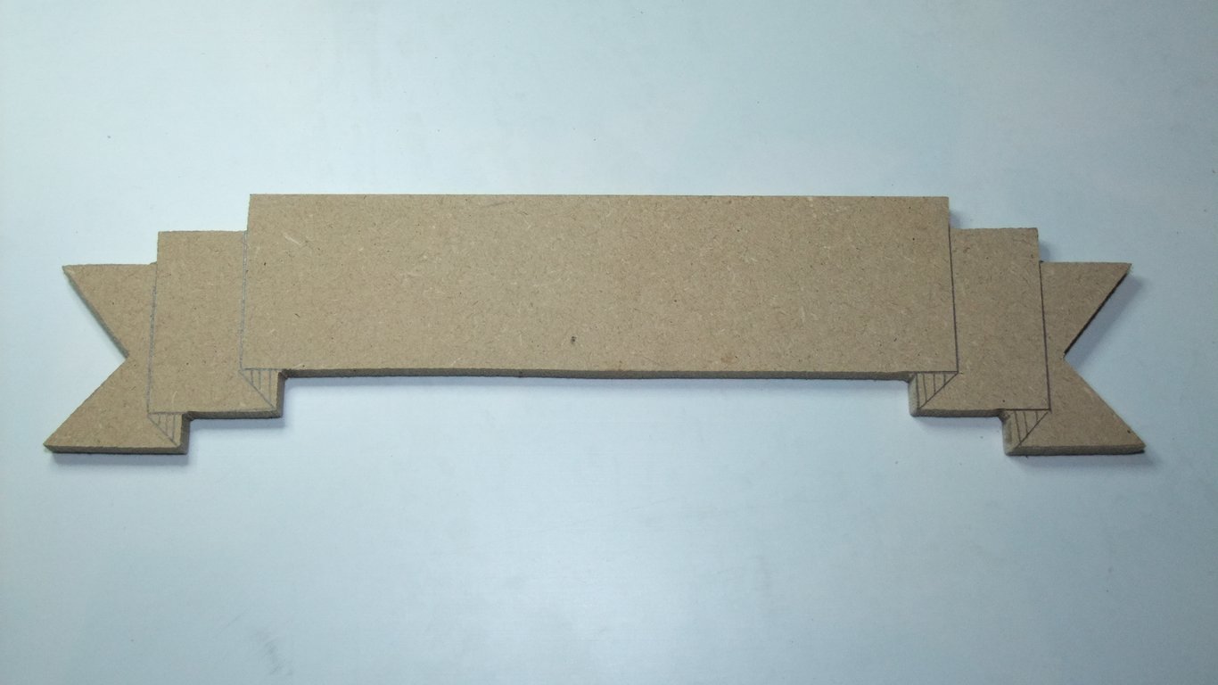 Blank MDF wooden banner, ideal for a wedding, christening, birthday party, etc. 