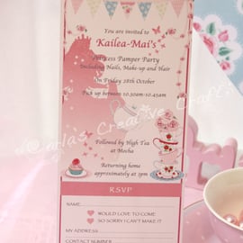 Personalised Princess Tea Party Invites