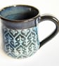 Mug - Hand Thrown Stoneware Ceramic Blue Glazed Mug 