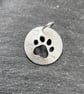 Paw pendant in sterling silver with sterling silver chain