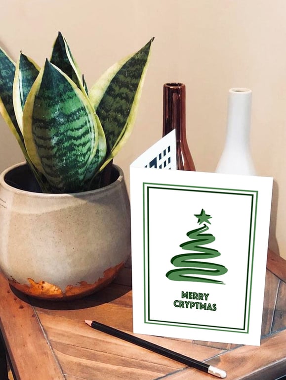 Cryptic crossword Christmas card, many themes to choose from