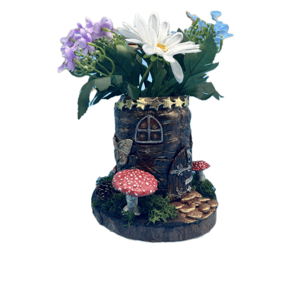 Beautiful woodland themed vase with toadstools