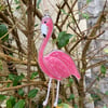 Fused Glass Birds, FLAMINGO bird lover gift, Tropical Bird, hanging bird