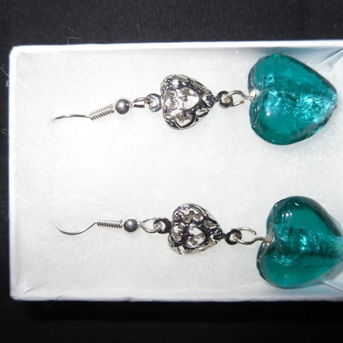 Glass Heart Earrings