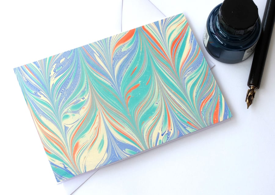 Simple but bold marbled note card chevron pattern
