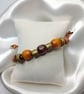 Wooden Beads & Bronze Chunky Bracelet