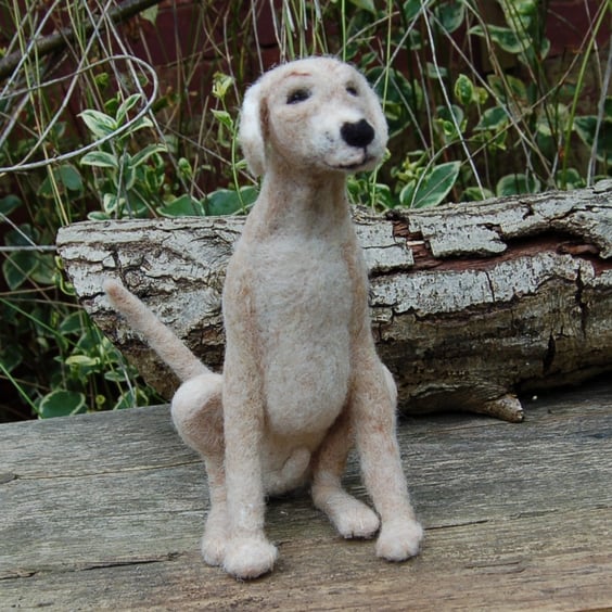 Labrador Dog, Needle felt dog  9  ins tall, wool dog, labrador