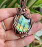 Natural Large Labradorite & Copper Pendant Necklace Gift Crystal Jewellery - Image 9