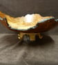LARGE ELM FRUIT BOWL ON HAND CARVED LEGS - Image 2