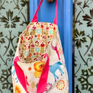 Small tote bag - jungle theme and bold floral lining
