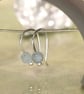 Simple Silver Earrings with Aquamarine Beads - Image 9