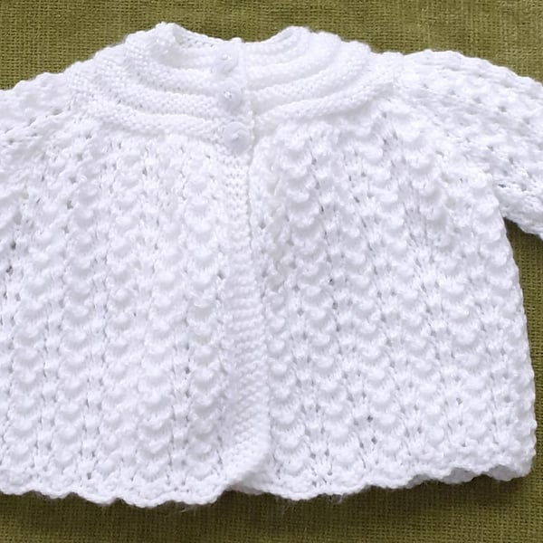 Fresh White Matinee Coat for baby 0-3 months