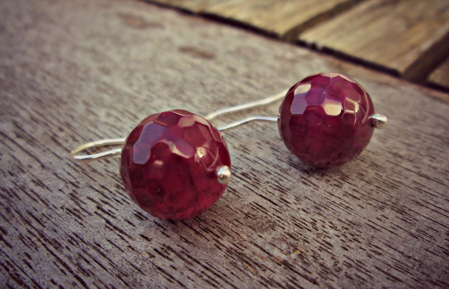 Crimson Gemstone Earrings