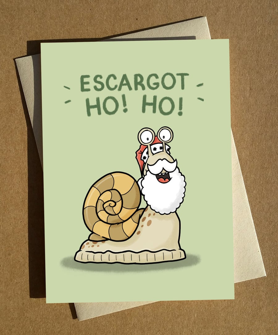 Snail Pun Christmas Card A6 - Funny Festive Humour Xmas Greetings Card