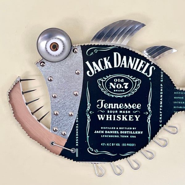 Jack Daniels Whiskey Weird Fish Cod  Bar Fisherman Wall Art Pub Fishing  