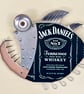 Jack Daniels Whiskey Weird Fish Cod  Bar Fisherman Wall Art Pub Fishing  