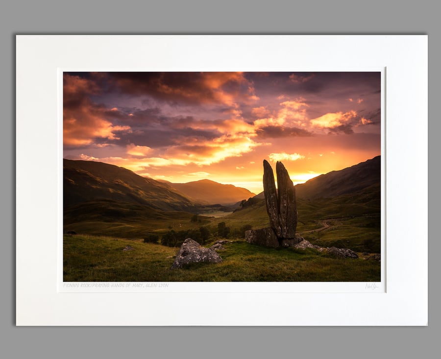 Fionn's Rock, Glen Lyon, Scotland - A2 (70x50cm) Unframed Print