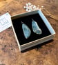 Handmade speckled blue glaze ceramic clay earrings, ceramic jewellery, lapis laz - Image 4
