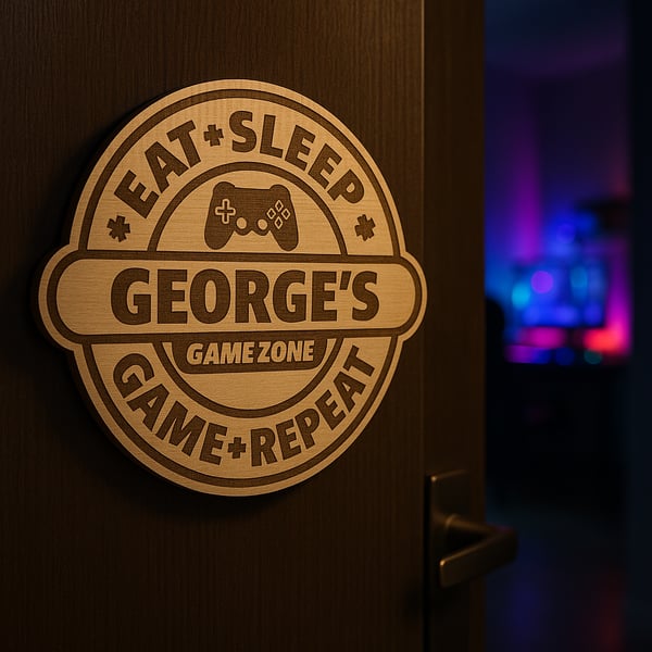 Personalised circler gaming themed sign