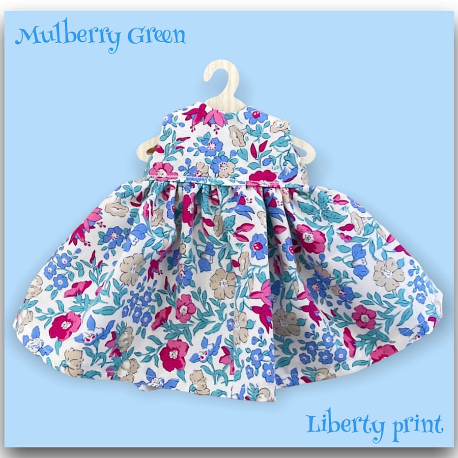 Reserved for Tina - Cream and Fuchsia Liberty Print Dress (Special order)