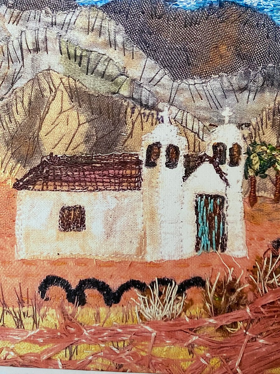 A place to meet, church con the desert, original art print