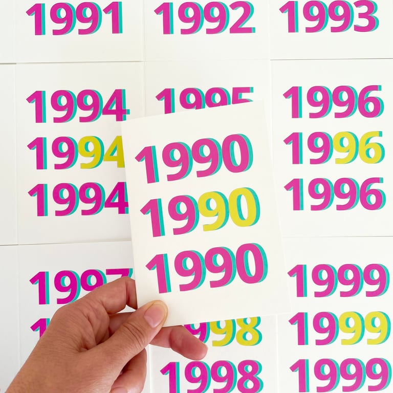 1990s Year Cards