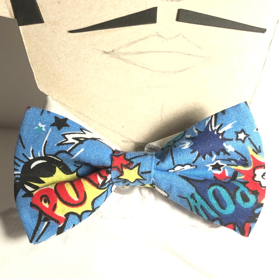 Comic Book Print Fabric Bow Tie Artist Super Hero 
