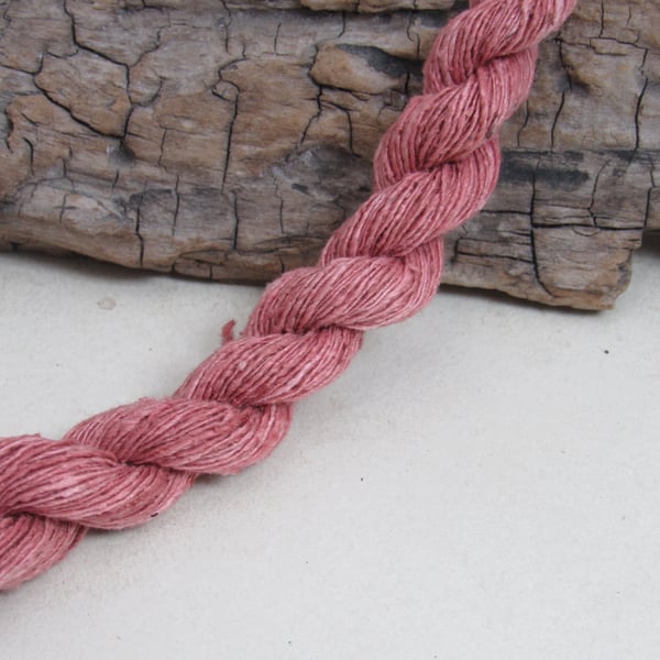 40m Natural Sappanwood Dye Red Bourette Noil Silk Single Ply Thread