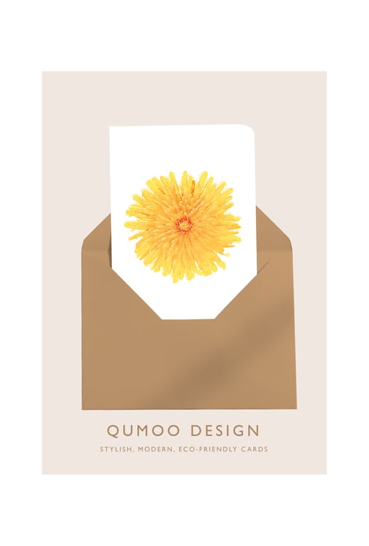 Dandelion yellow spring flowers Greetings Card (QM 225)