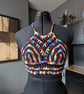 XS handmade crochet halter neck bralette top adjustable corset design