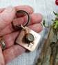 Keyring, Hammered Copper with Engraved Message and Jasper Gemstone - Image 3