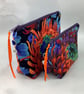 Floral makeup bag, Chrysanthemum zip bag, 2 size options, Handmade - Image 8