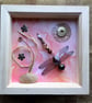 Peach Glow Beaded Dragonfly Box Frame - Image 1
