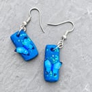 Handmade Sparkling Butterfly Polymer Clay Dangly Earrings