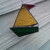 Autumn Colours, Stained Glass Boat Mobile