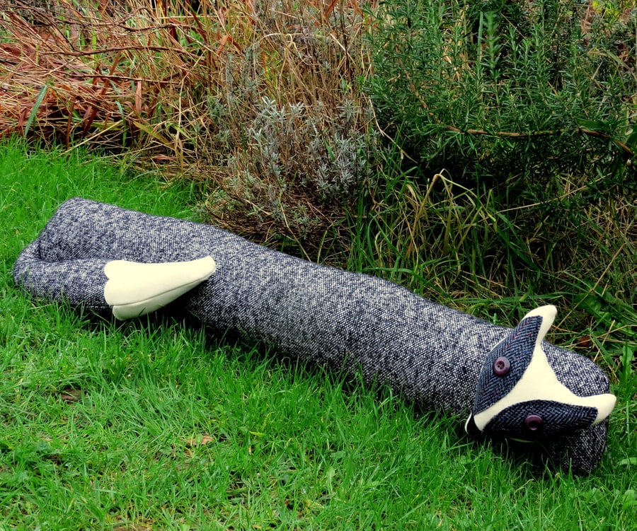 The quirky badger.  A woollen badger draught excluder.